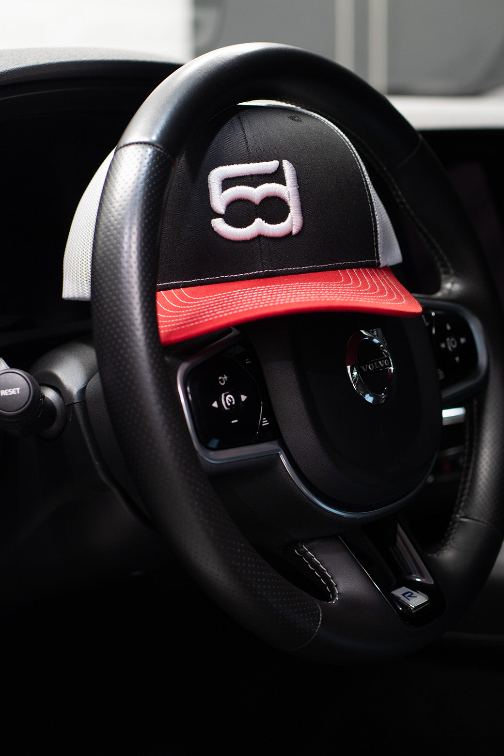 5d Tricolor Snapback Trucker Hat | Black, White & Red