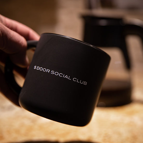 5door Black & White Ceramic Coffee Mug